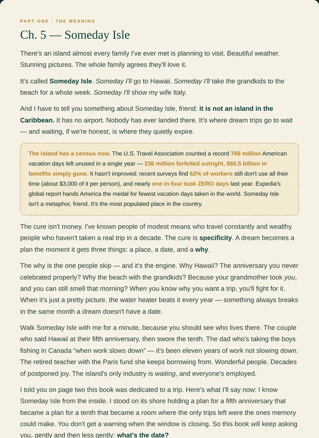 Inside the book — Chapter 5, Someday Isle