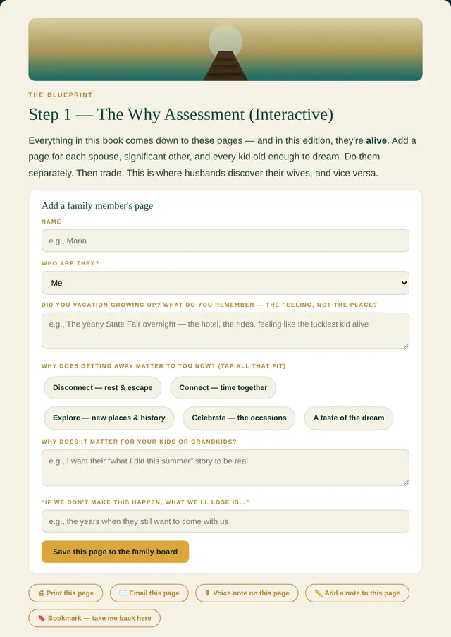 Inside the book — The Blueprint, Step 1: The Why Assessment